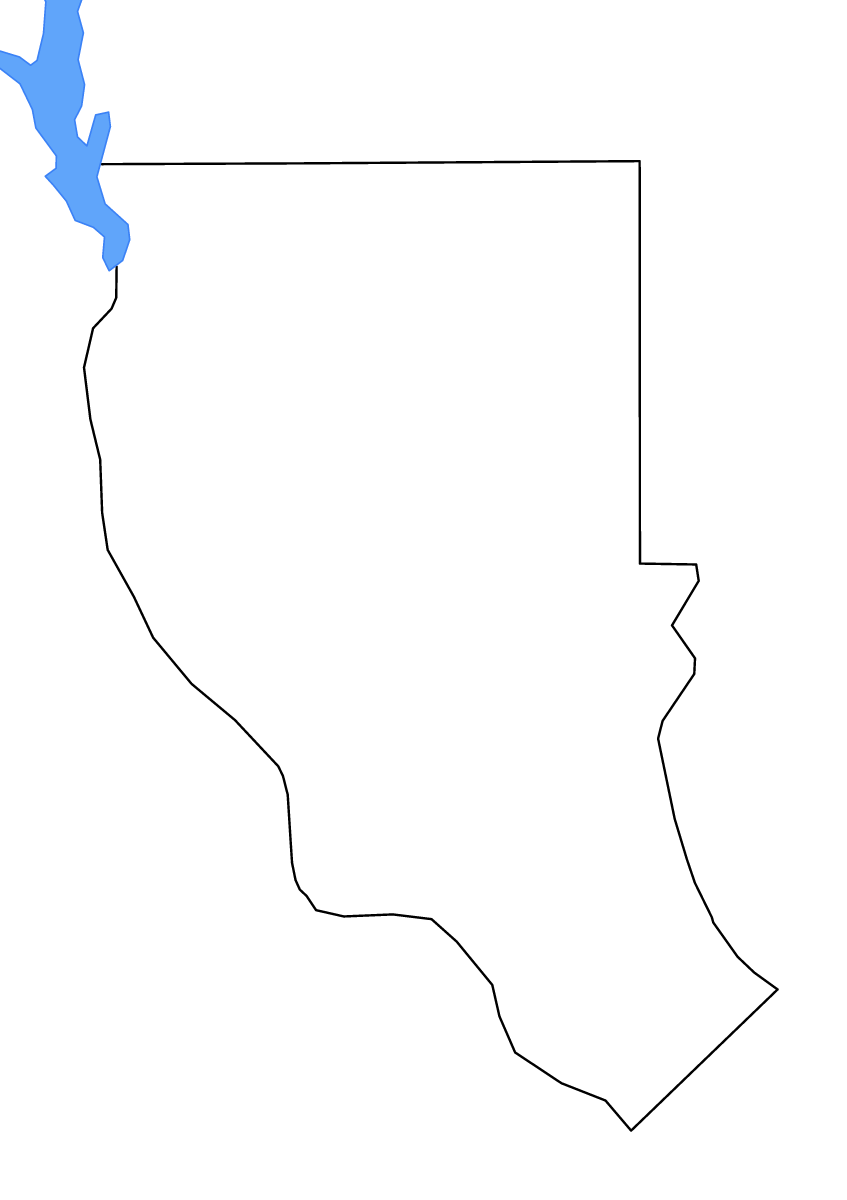 Mapa de contorno de Cherokee, Texas con lagos y ríos.