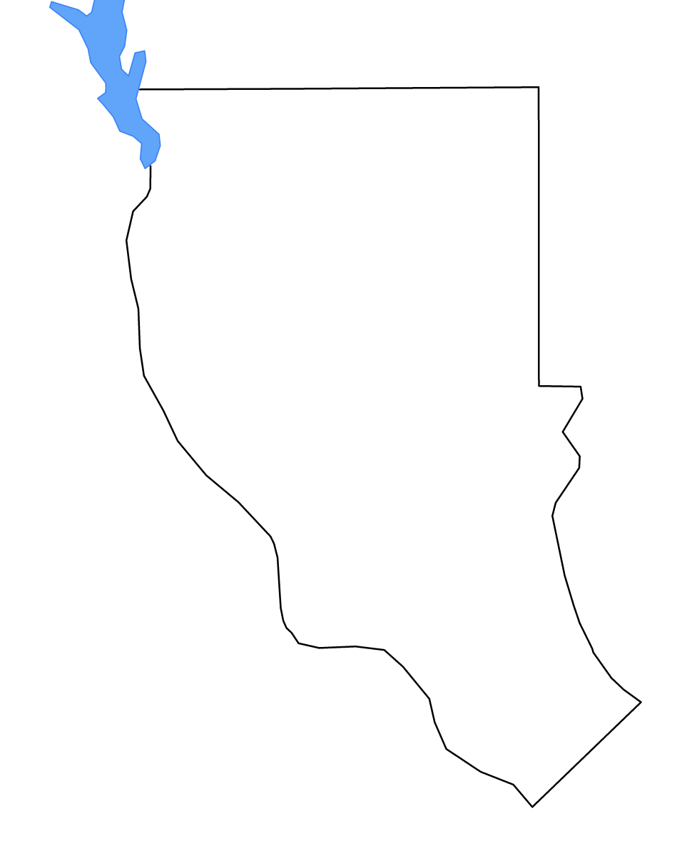 Carte de contour de Cherokee, Texas avec lacs et rivières.