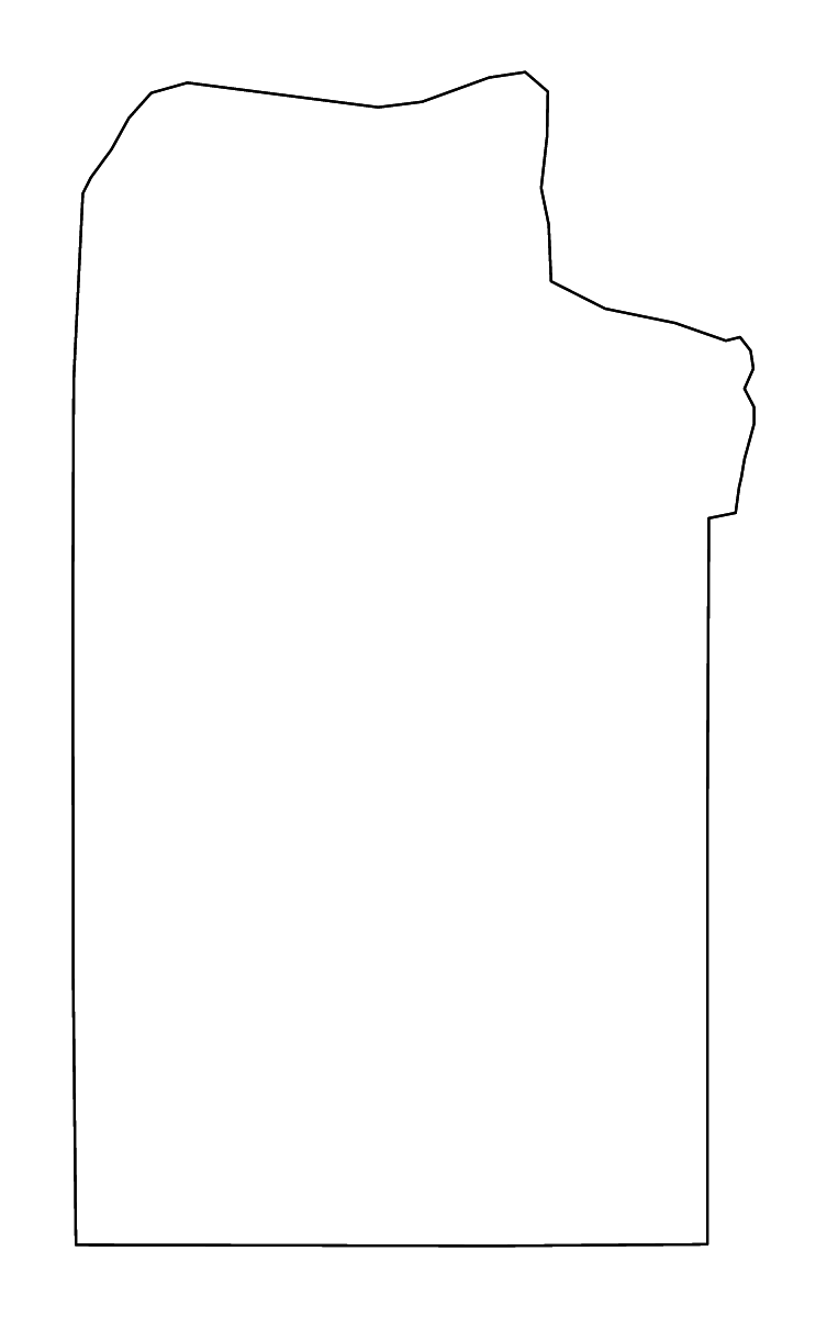 Mapa de contorno de Clay, Texas con ríos.