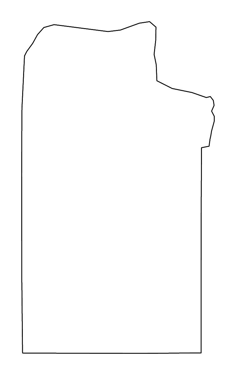 Mapa de contorno de Clay, Texas con ríos.