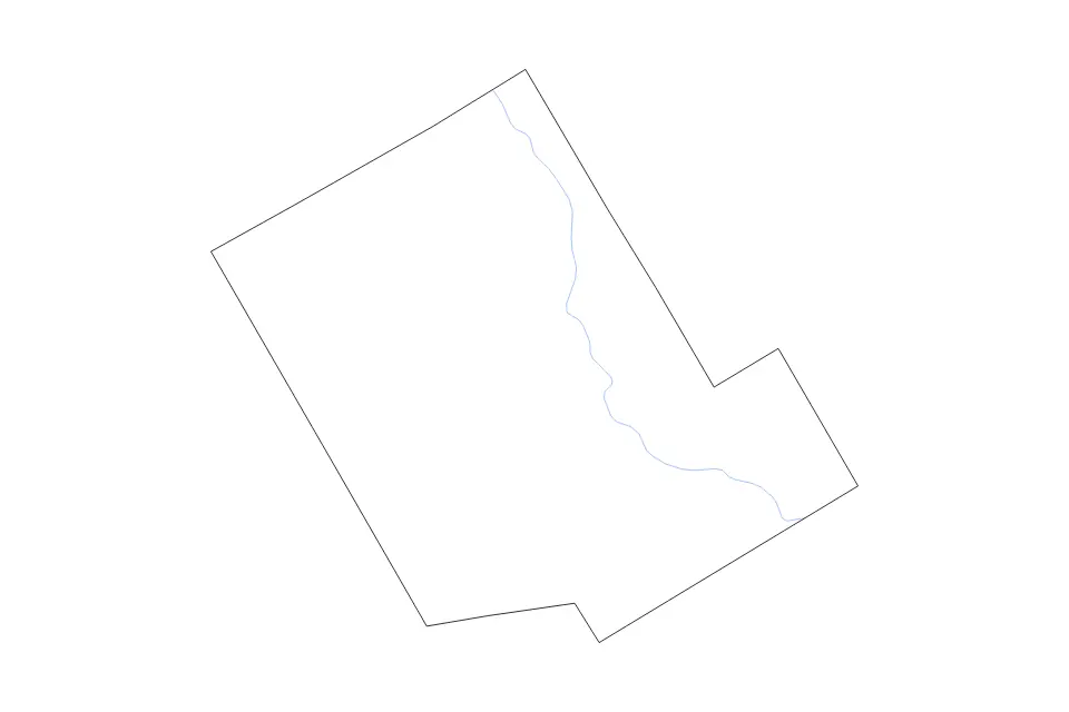 Outline map of Comanche County, Texas with subdivision borders and rivers.