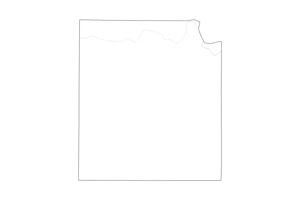 Mapa de Concho, Texas de tipo contorno y ríos para América del Norte, con contorno y ríos con límites limpios.