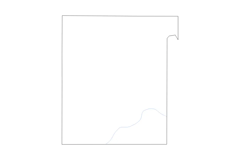 Outline map of Cottle County, Texas with subdivision borders and rivers.