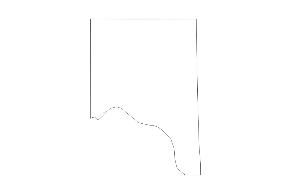 Carte de Crane, Texas de type contour et rivières pour Amérique du Nord, montrant contour et rivières avec des limites nettes.