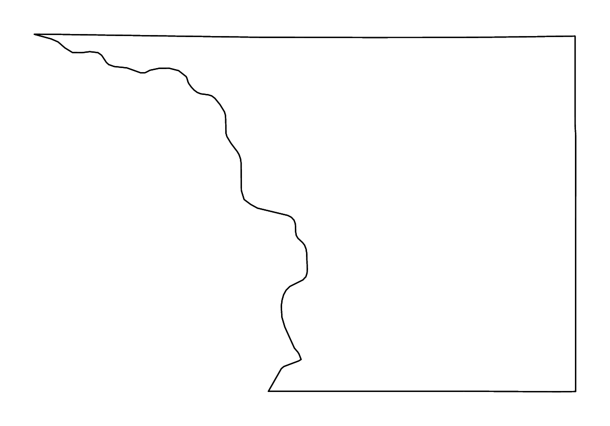 Mapa de contorno de Crockett, Texas con ríos.