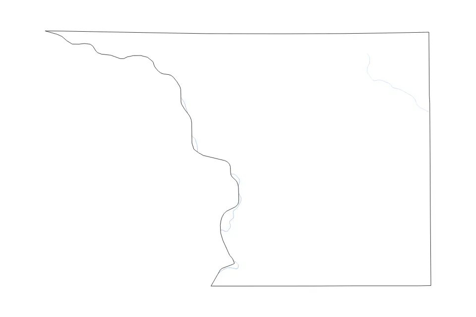 Carte de Crockett, Texas de type contour et rivières pour Amérique du Nord, montrant contour et rivières avec des limites nettes.