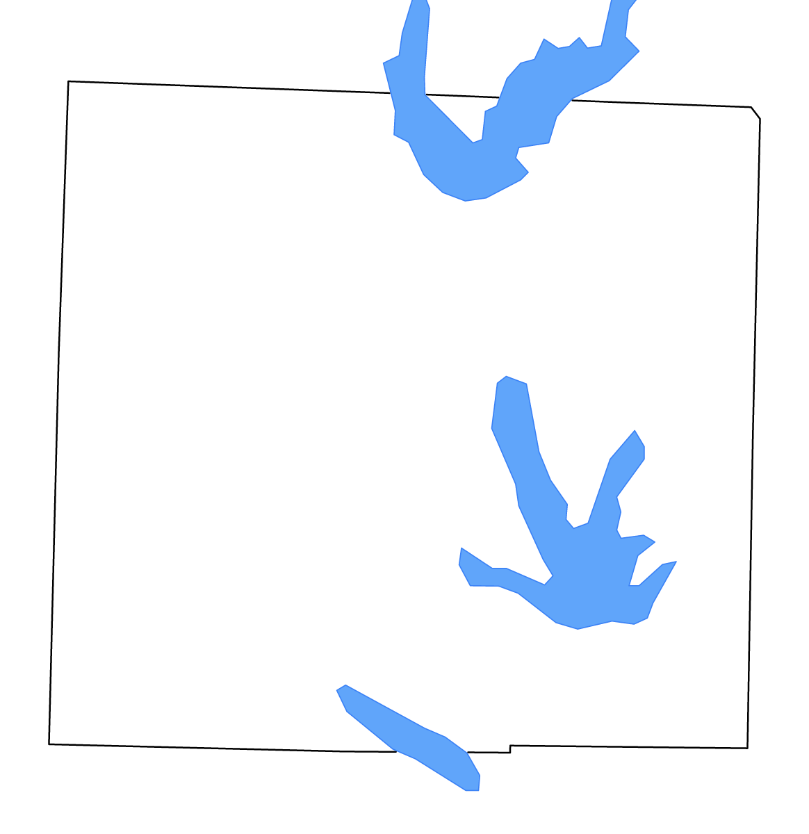 Mapa de contorno de Denton, Texas con lagos y ríos.