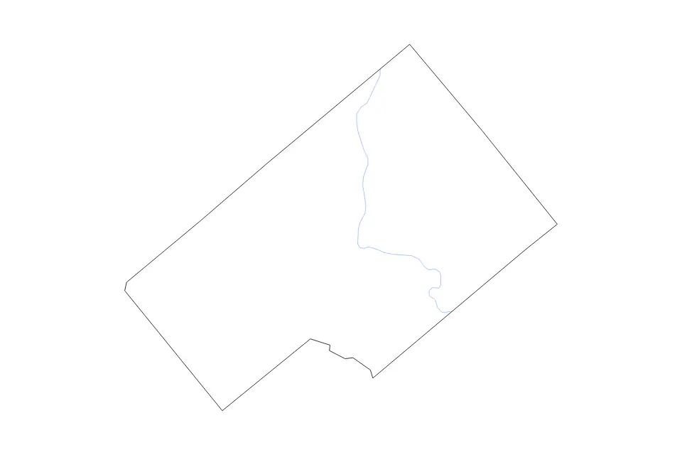 Outline map of DeWitt County, Texas with subdivision borders and rivers.