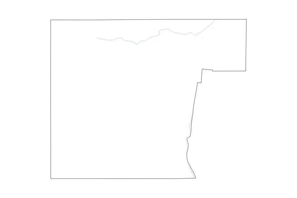Mapa de Edwards, Texas de tipo contorno y ríos para América del Norte, con contorno y ríos con límites limpios.