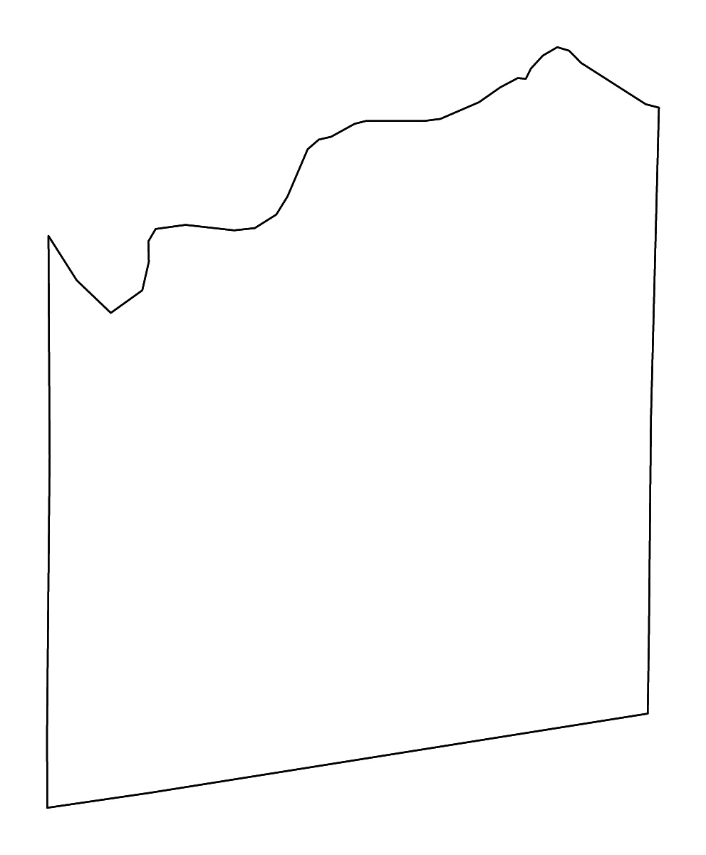 Mapa de contorno de Fannin, Texas con ríos.
