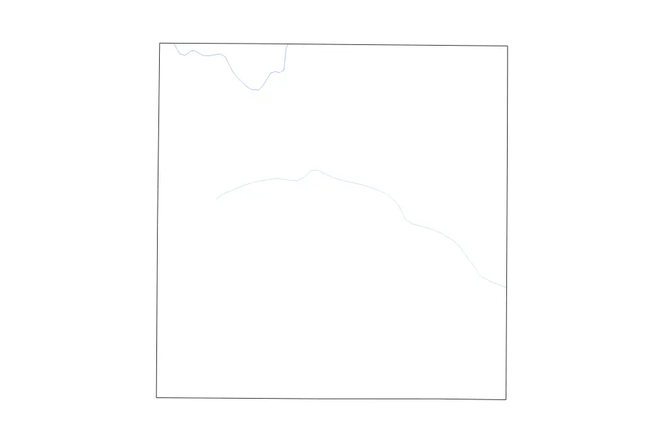 Outline map of Fisher County, Texas with subdivision borders and rivers.