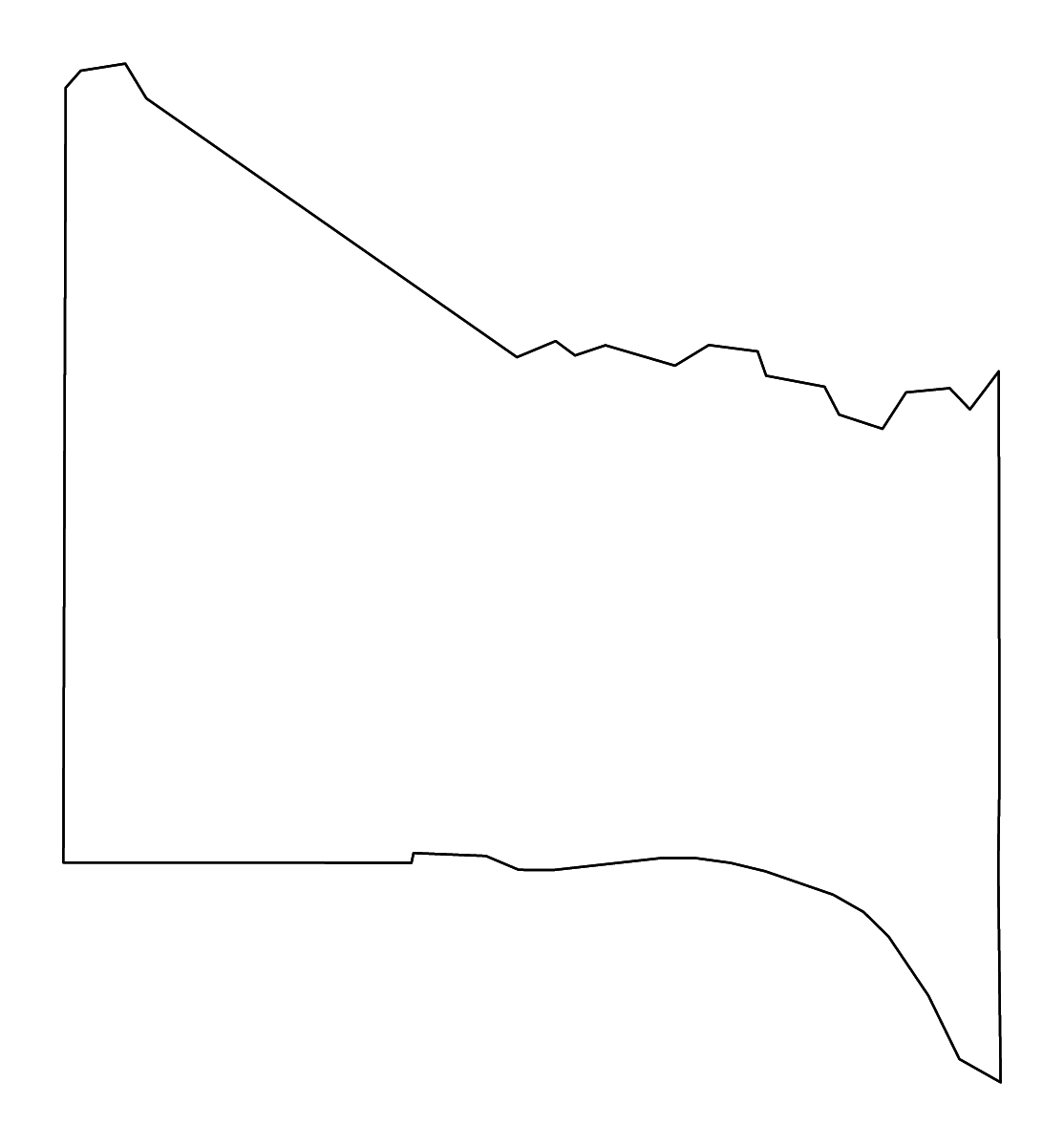 Mapa de contorno de Foard, Texas con ríos.