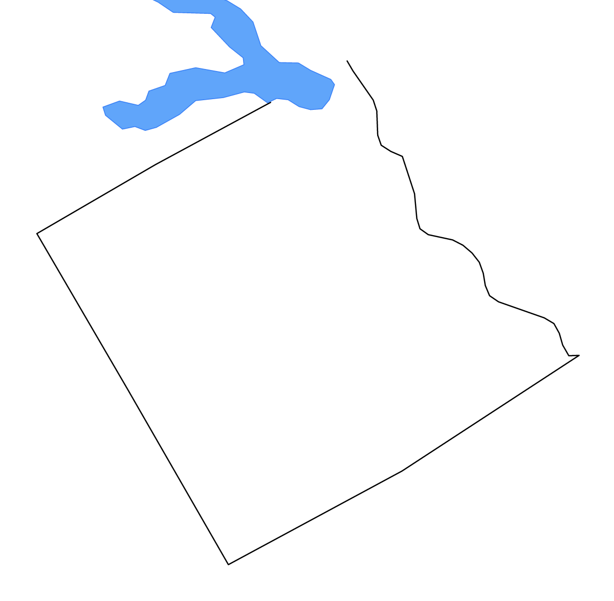 Carte de contour de Freestone, Texas avec lacs et rivières.