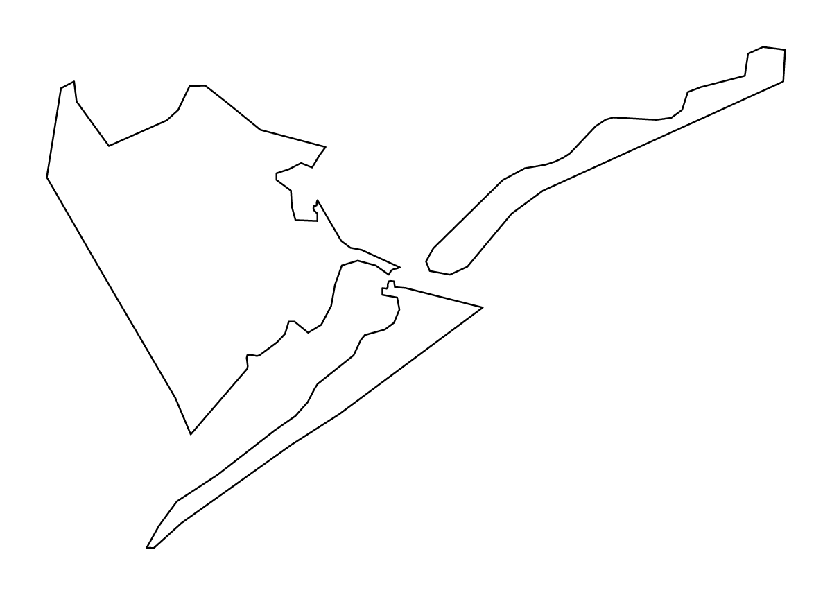 Mapa de contorno de Galveston, Texas.