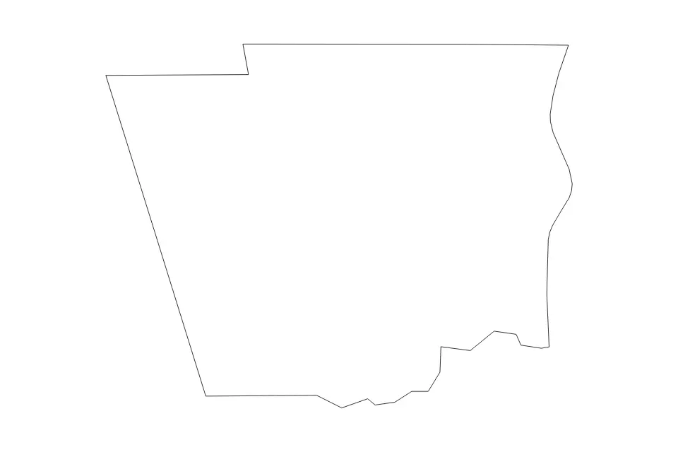 Outline map of Hardin County, Texas with subdivision borders.