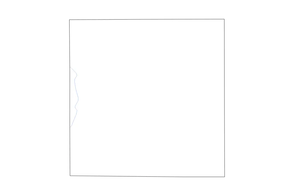 Outline map of Haskell County, Texas with subdivision borders and rivers.