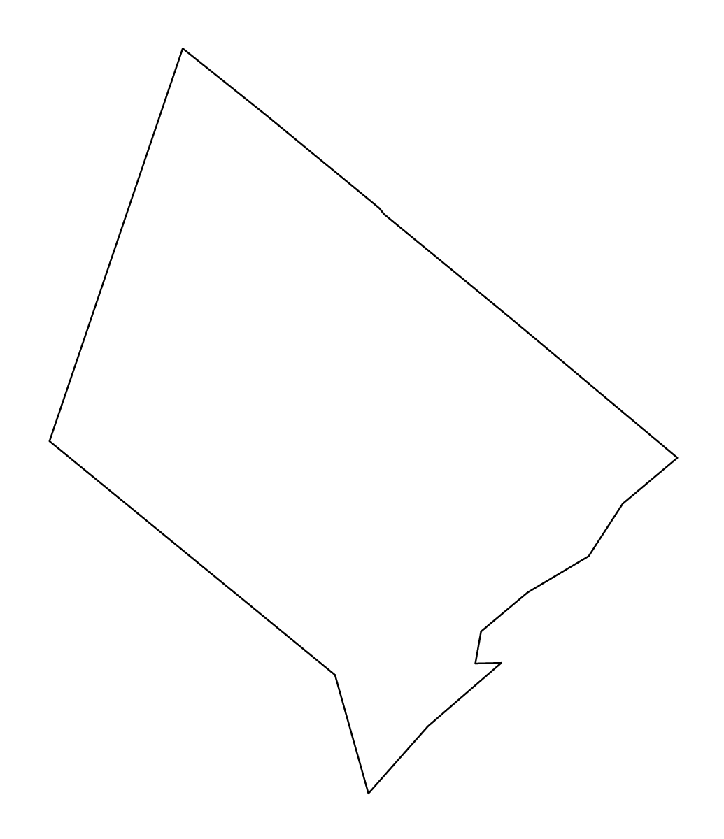 Outline map of Hays County, Texas.