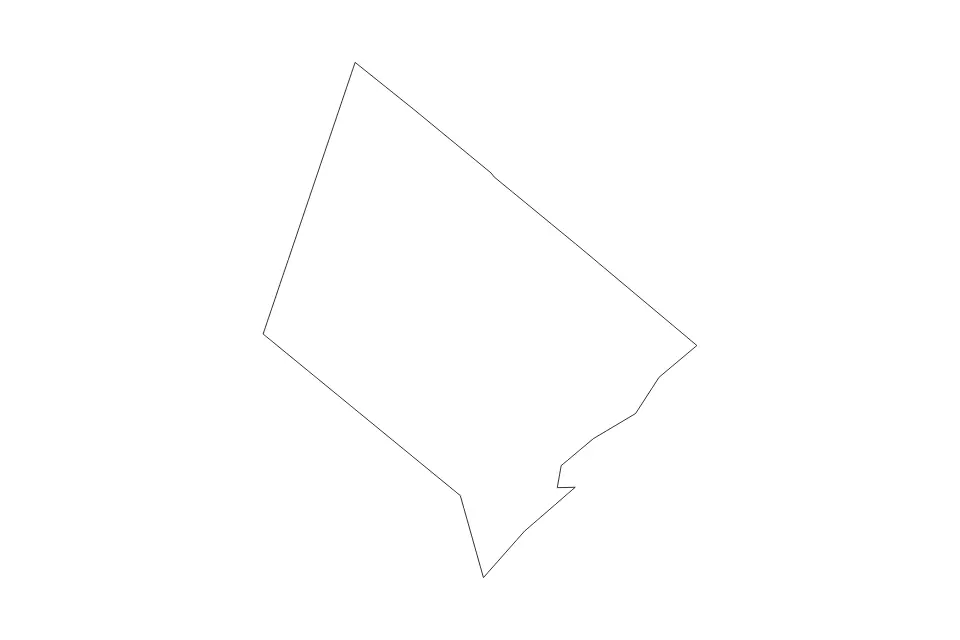 Outline map of Hays County, Texas with subdivision borders.