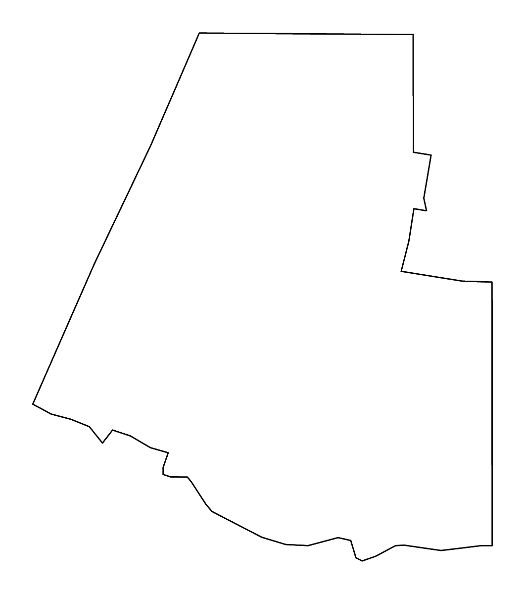 Mapa de contorno de Hidalgo, Texas con ríos.
