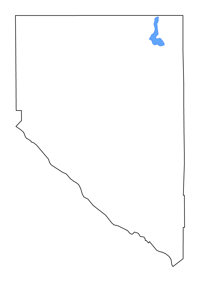 Mapa de contorno de Hudspeth, Texas con lagos y ríos.