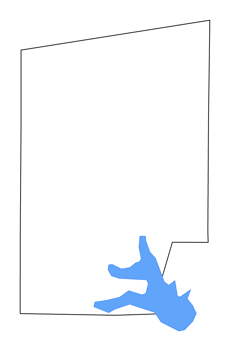 Mapa de contorno de Hunt, Texas con lagos y ríos.
