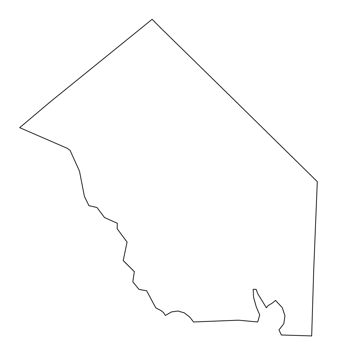 Mapa de contorno de Jackson, Texas.