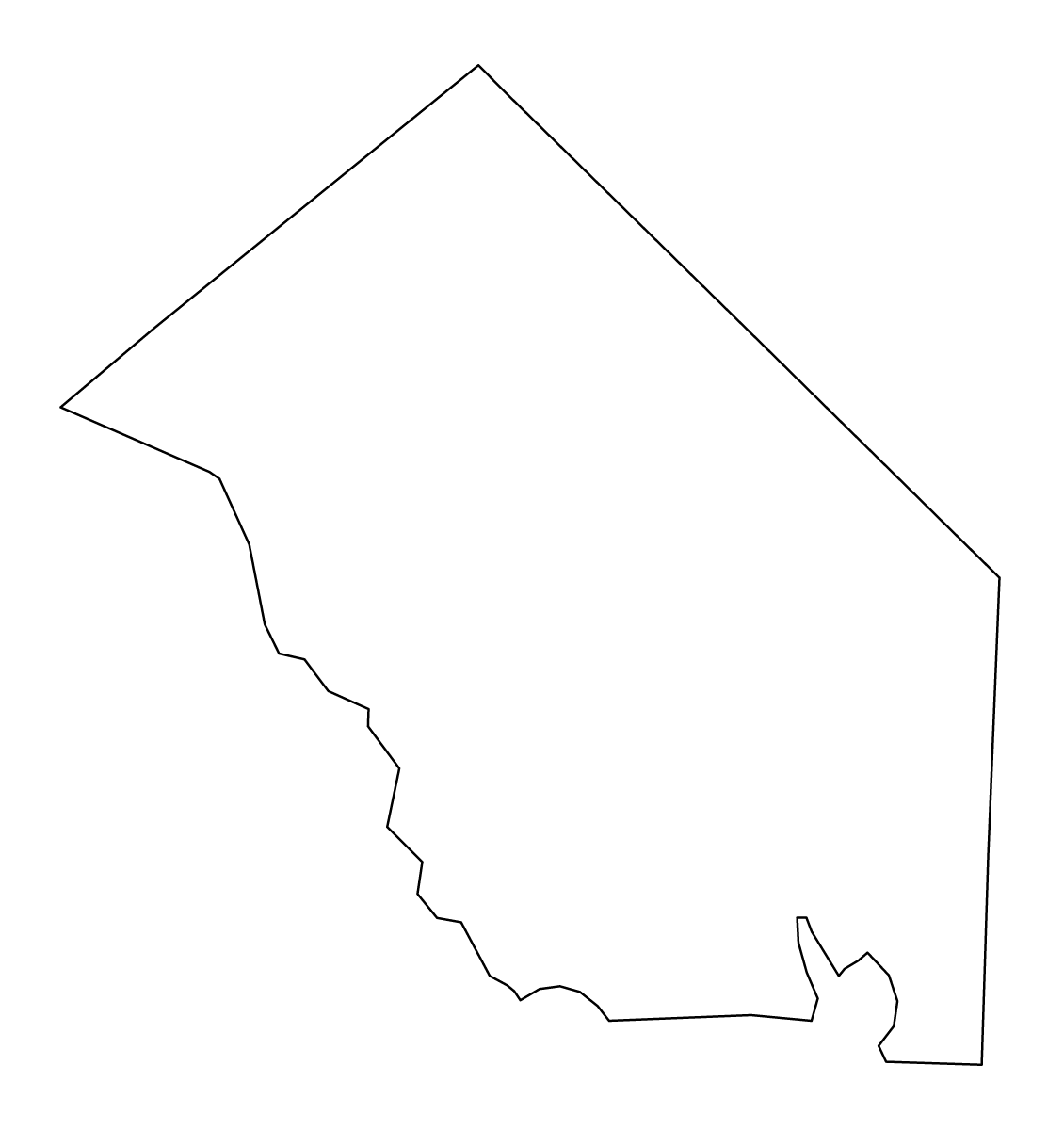 Mapa de contorno de Jackson, Texas.