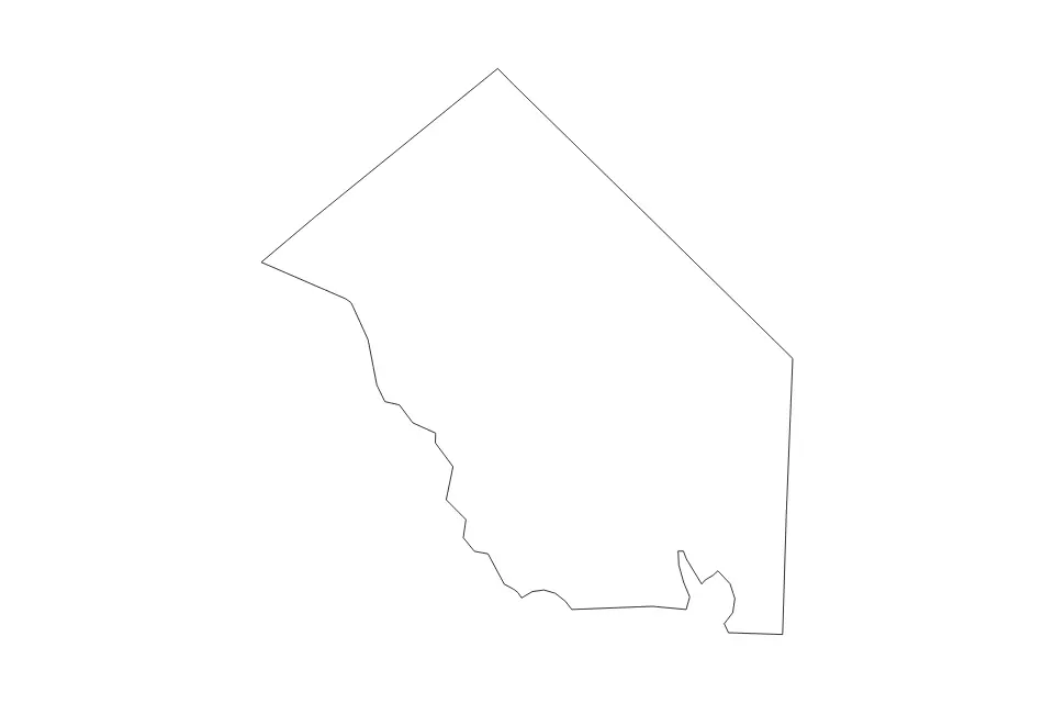 Mapa de Jackson, Texas de tipo contorno para América del Norte, con contorno con límites limpios.
