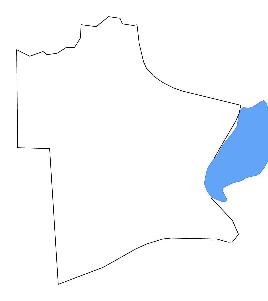 Mapa de contorno de Jefferson, Texas con lagos y ríos.