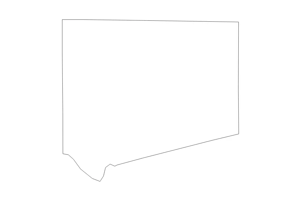 Mapa de Johnson, Texas de tipo contorno para América del Norte, con contorno con límites limpios.
