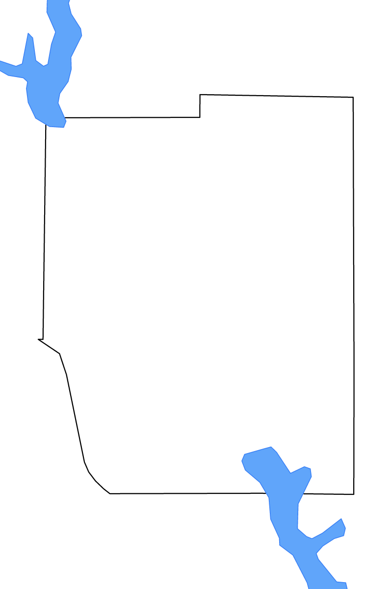 Mapa de contorno de Kaufman, Texas con lagos y ríos.