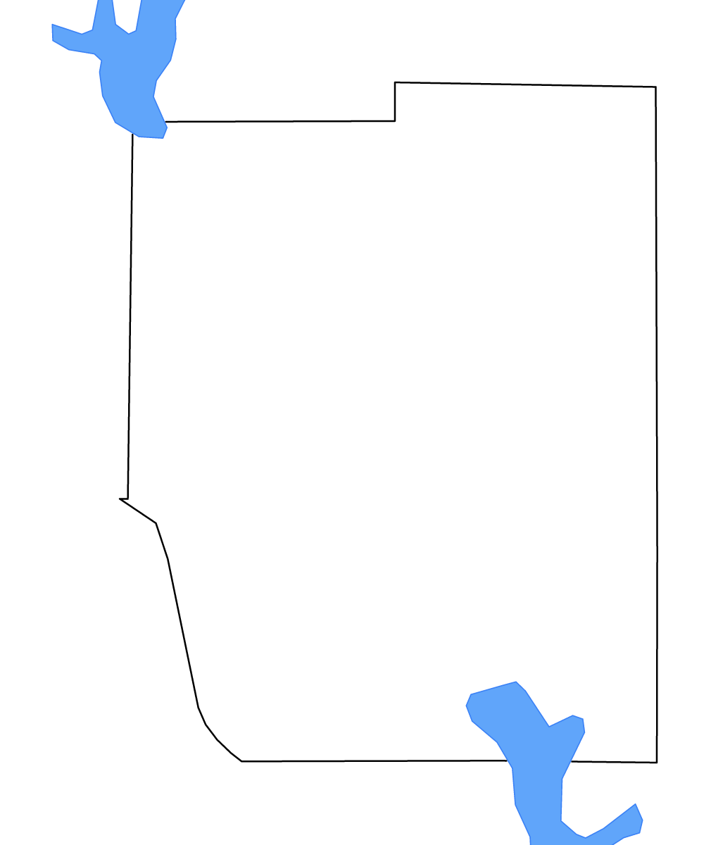 Carte de contour de Kaufman, Texas avec lacs et rivières.