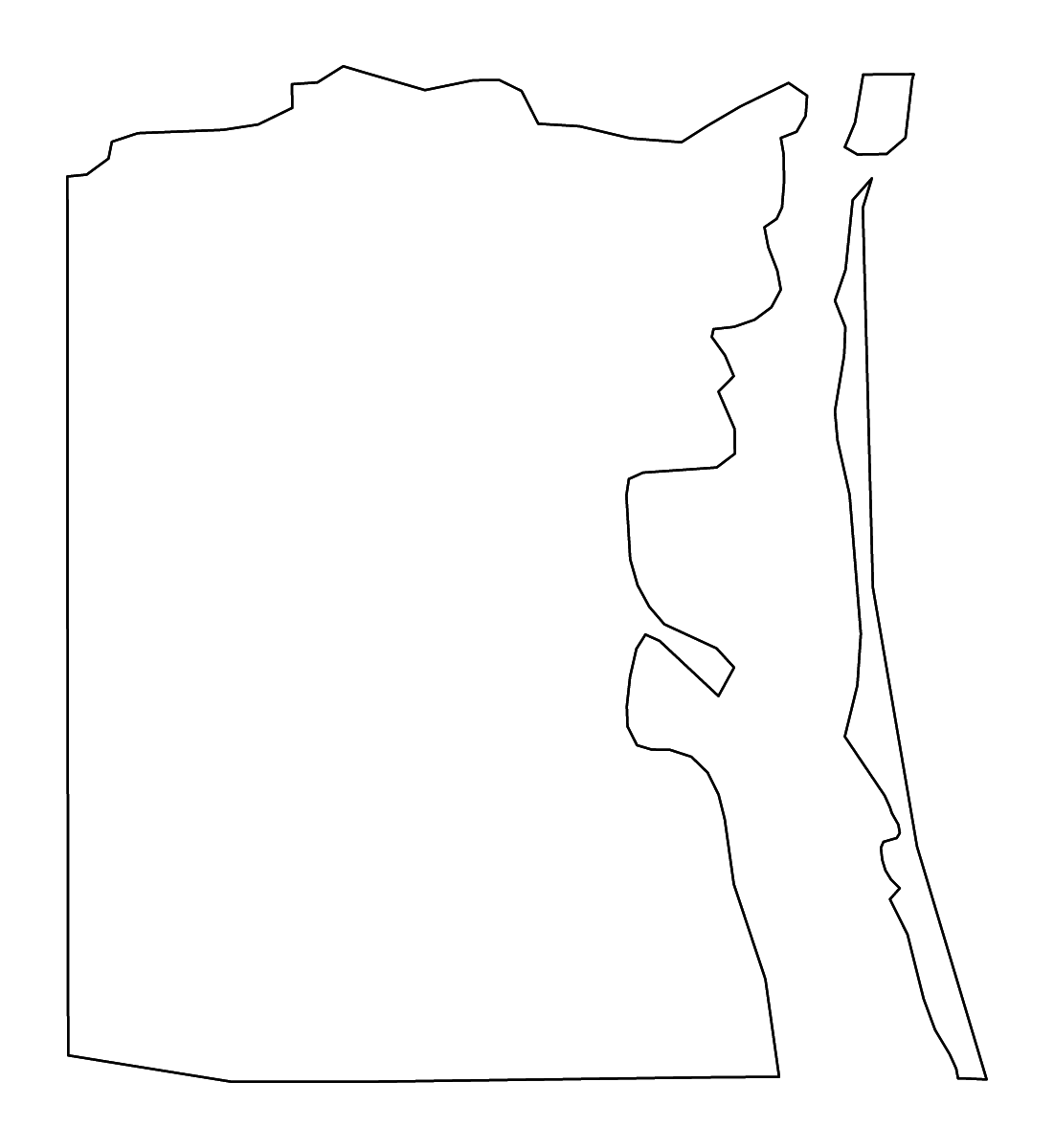 Carte de contour de Kenedy, Texas avec rivières.
