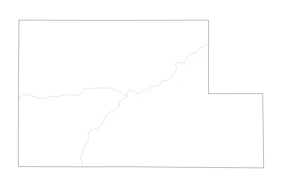 Mapa de Kimble, Texas de tipo contorno y ríos para América del Norte, con contorno y ríos con límites limpios.