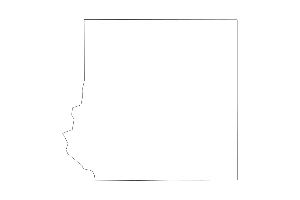 Outline map of Kinney County, Texas with subdivision borders.