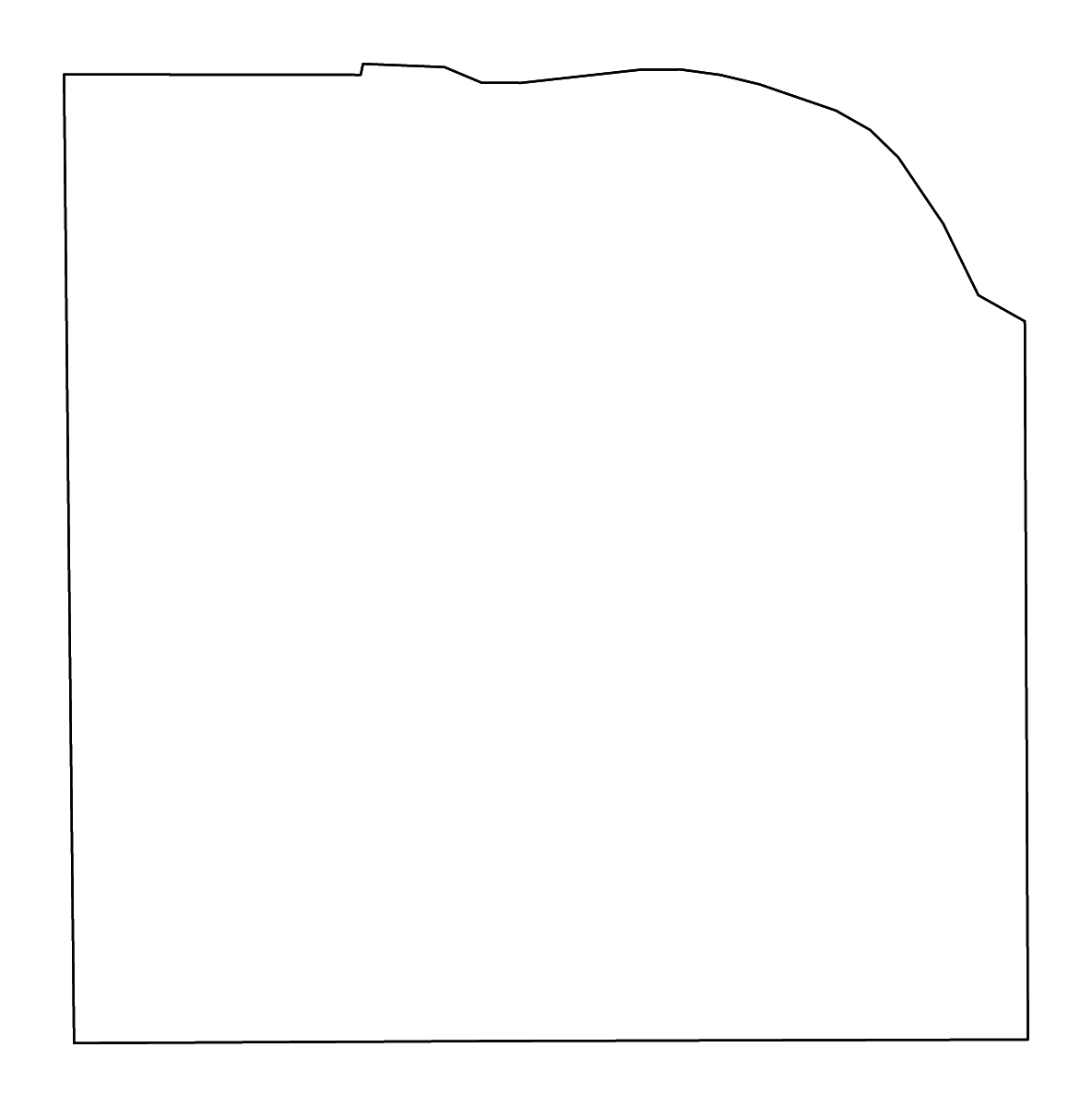 Mapa de contorno de Knox, Texas con ríos.