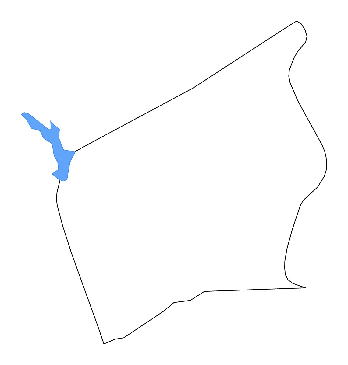 Carte de contour de Leon, Texas avec lacs et rivières.
