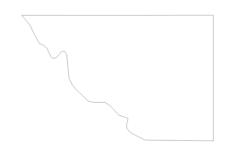 Outline map of Loving County, Texas with subdivision borders.