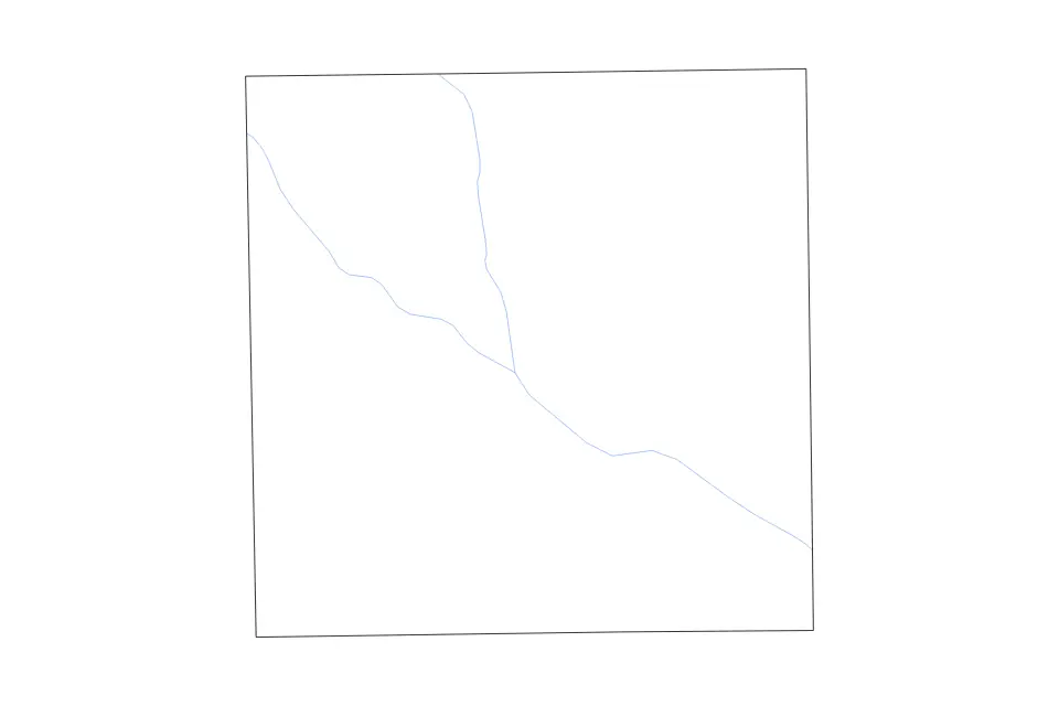 Outline map of Lubbock County, Texas with subdivision borders and rivers.