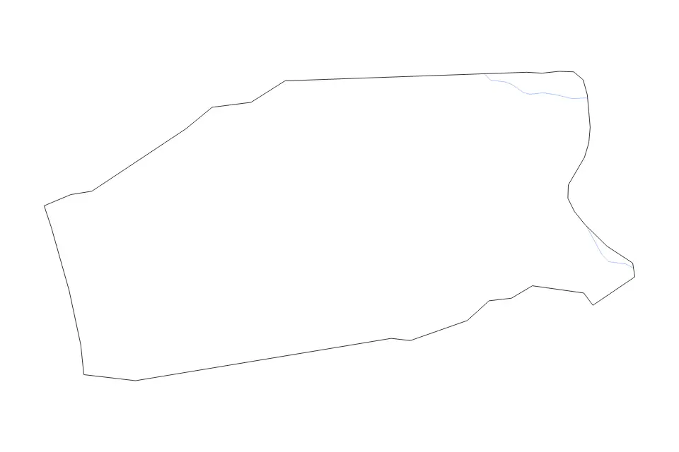 Outline map of Madison County, Texas with subdivision borders and rivers.