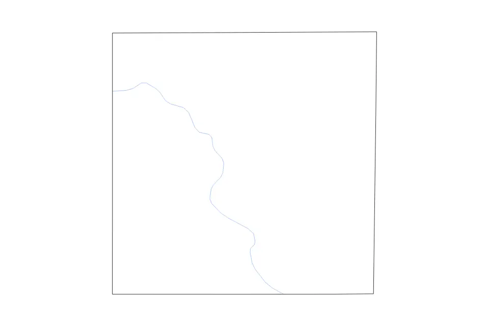 Outline map of Martin County, Texas with subdivision borders and rivers.