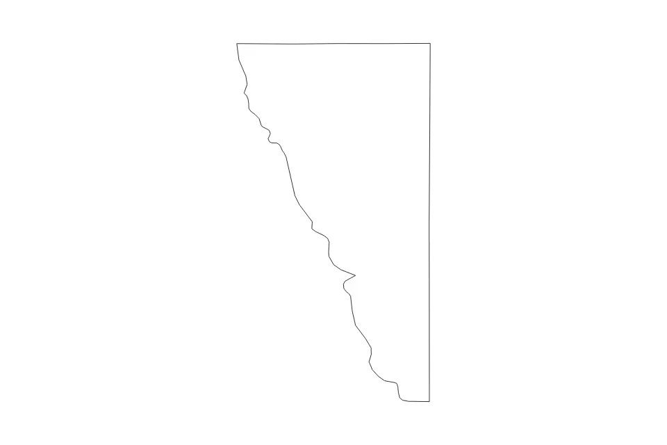 Outline map of Maverick County, Texas with subdivision borders.