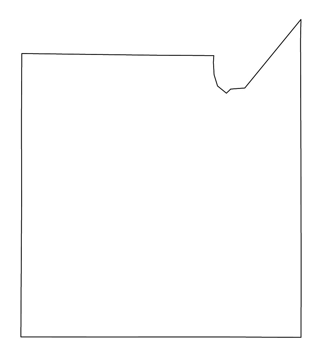 Outline map of Medina County, Texas with rivers.