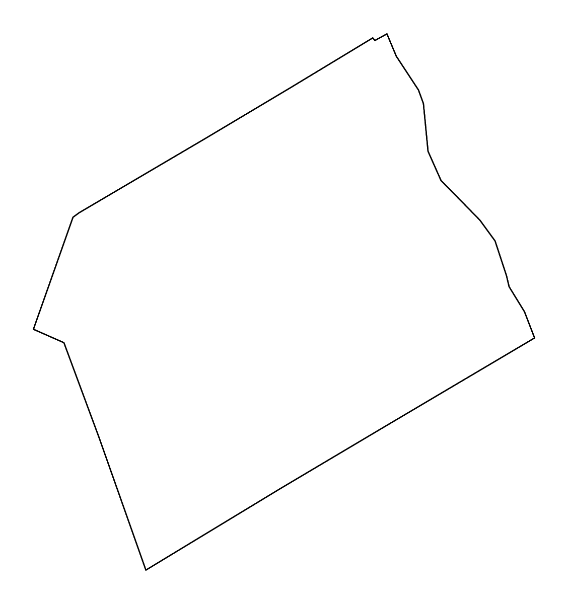 Outline map of Milam County, Texas with rivers.