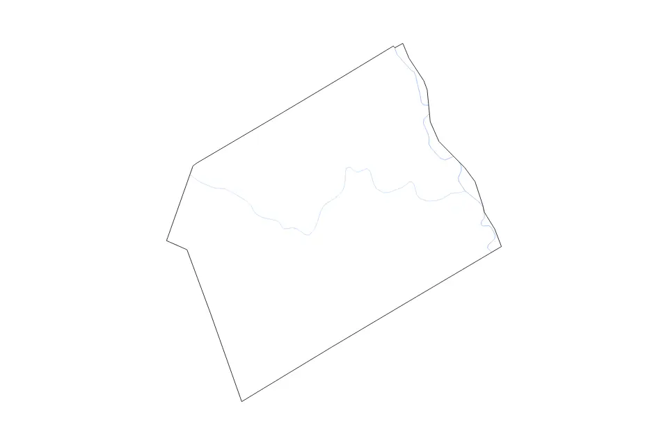 Outline map of Milam County, Texas with subdivision borders and rivers.