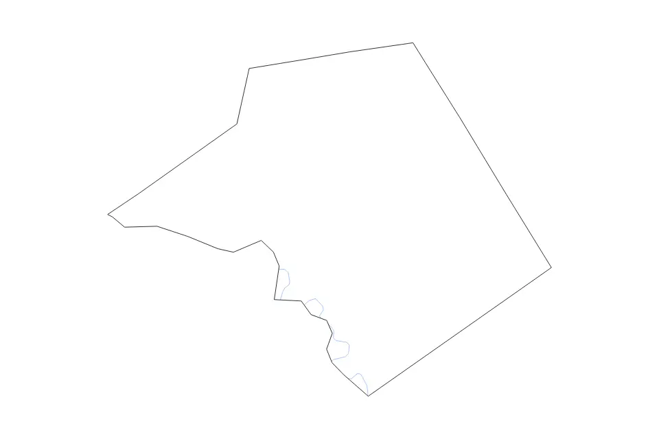 Outline map of Mills County, Texas with subdivision borders and rivers.