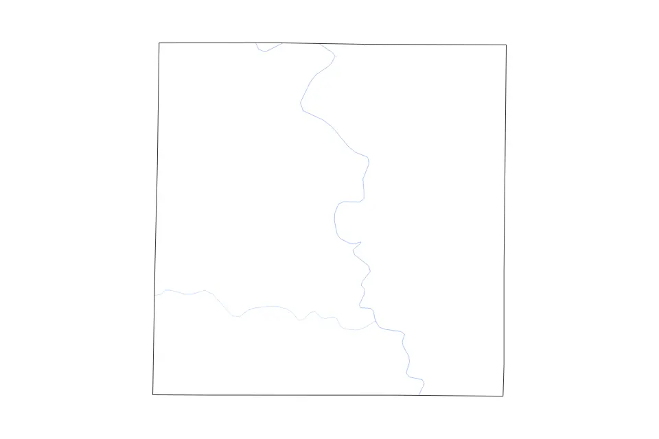 Carte de Mitchell, Texas de type contour et rivières pour Amérique du Nord, montrant contour et rivières avec des limites nettes.