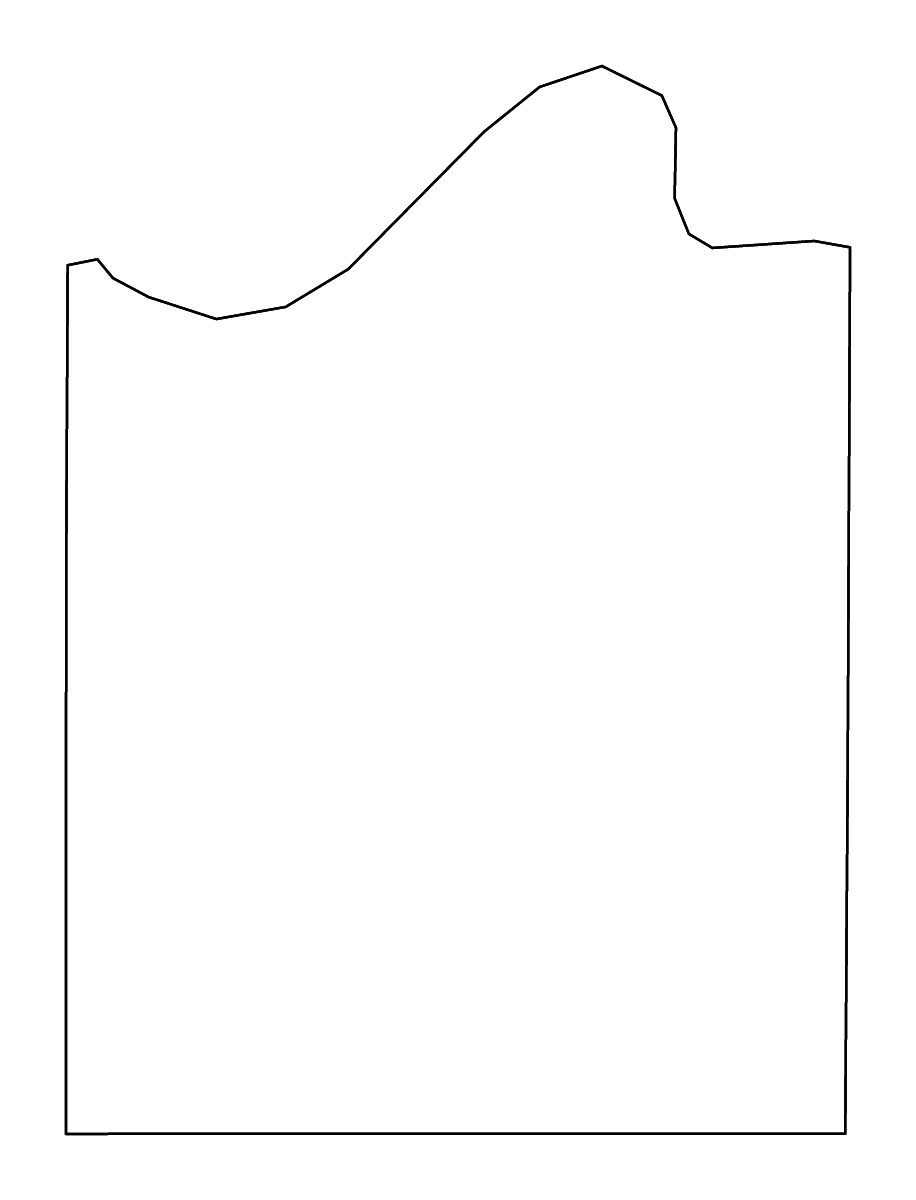 Mapa de contorno de Montague, Texas con ríos.