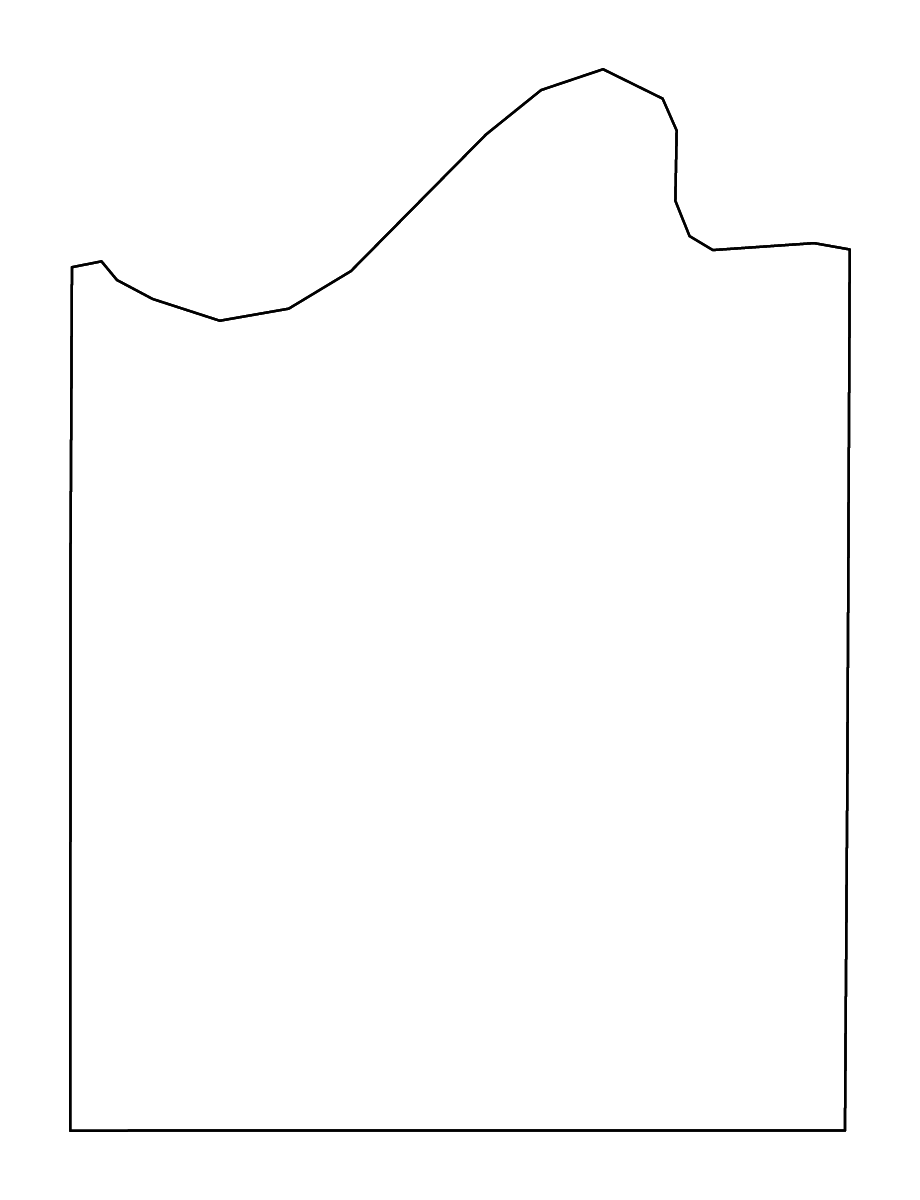 Mapa de contorno de Montague, Texas con ríos.