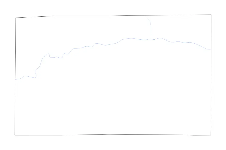Mapa de Oldham, Texas de tipo contorno y ríos para América del Norte, con contorno y ríos con límites limpios.